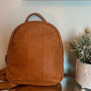 American Leather Co. Cognac Mini Backpack- Adjustable Straps